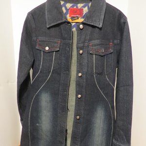 Johnny Blaze "Flame" fitted denim duster S - 834